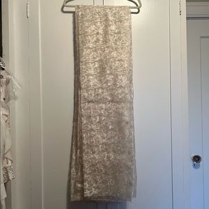 Pearl/White Vintage Scarf Embossed with Floral Detailing. Retails for $100.